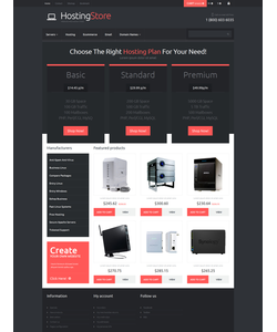 PrestaShop e-shop šablona na téma Hosting č. 48567