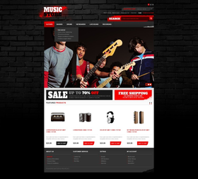 OpenCart e-shop šablona na téma Hudba č. 40520
