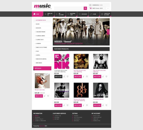 OpenCart e-shop šablona na téma Hudba č. 45232