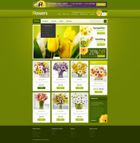 OpenCart e-shop šablona na téma Květiny č. 39766