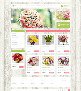 OpenCart e-shop šablona na téma Květiny č. 47588