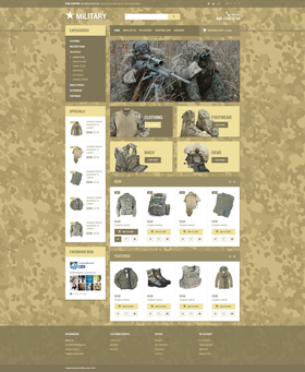 OpenCart e-shop šablona na téma Vojenské č. 54712