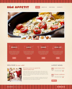 Moto CMS HTML šablona na téma Café a restaurace č. 45106