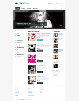 PrestaShop e-shop šablona na téma Hudba č. 45064