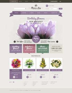 VirtueMart e-shop šablona na téma Květiny č. 47316