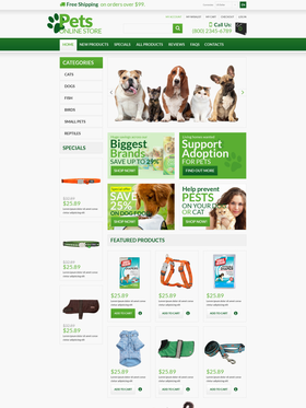 Zen Cart e-shop šablona na téma Zvířata č. 53363