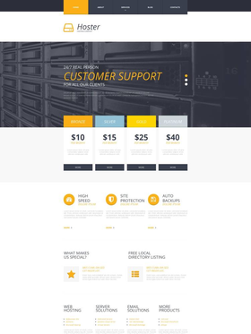 Moto CMS HTML šablona na téma Hosting č. 52784