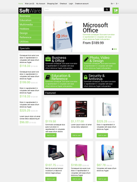 OpenCart e-shop šablona na téma Software č. 51288