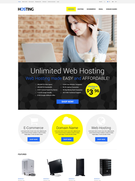 OpenCart e-shop šablona na téma Hosting č. 52353