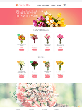 OpenCart e-shop šablona na téma Květiny č. 55697