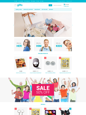 OpenCart e-shop šablona na téma Dárky č. 61386