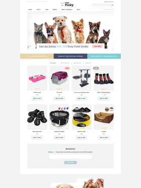 OpenCart e-shop šablona na téma Zvířata č. 61404